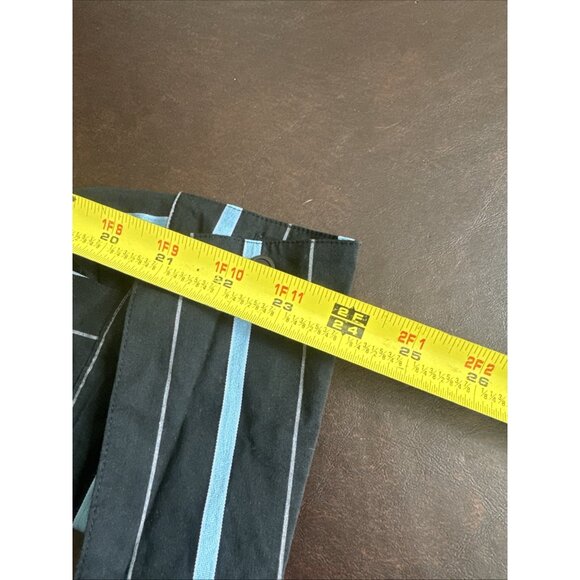 O Shirt Womens Black & Blue Striped Button-Up Shirt Size 14 By Cotton/Polyester - Picture 12 of 12